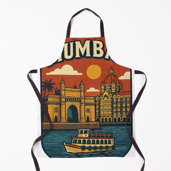Item preview, Mumbai Skyline with Gateway of India and Ferry on Arabian Sea designed and sold by Aryabek.