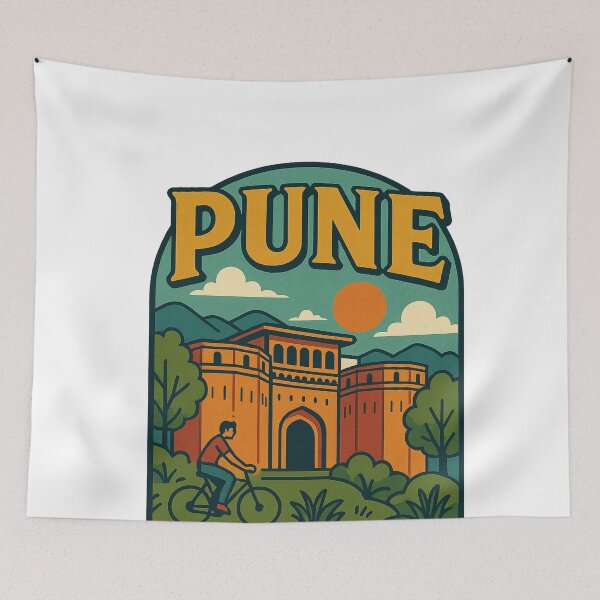 Item preview, Shaniwar Wada Fort and Biking Scene in Pune, India designed and sold by Aryabek.