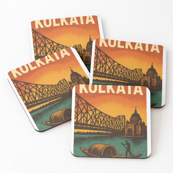 Item preview, Howrah Bridge and Victoria Memorial at Sunset, Kolkata designed and sold by Aryabek.