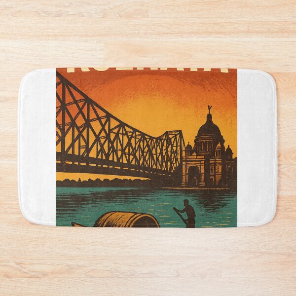 Item preview, Howrah Bridge and Victoria Memorial at Sunset, Kolkata designed and sold by Aryabek.