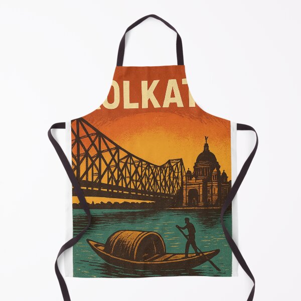 Item preview, Howrah Bridge and Victoria Memorial at Sunset, Kolkata designed and sold by Aryabek.