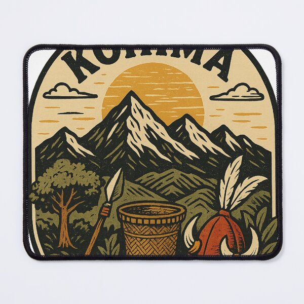Item preview, Tribal Warrior and Village Gate at Sunset, Kohima designed and sold by Aryabek.