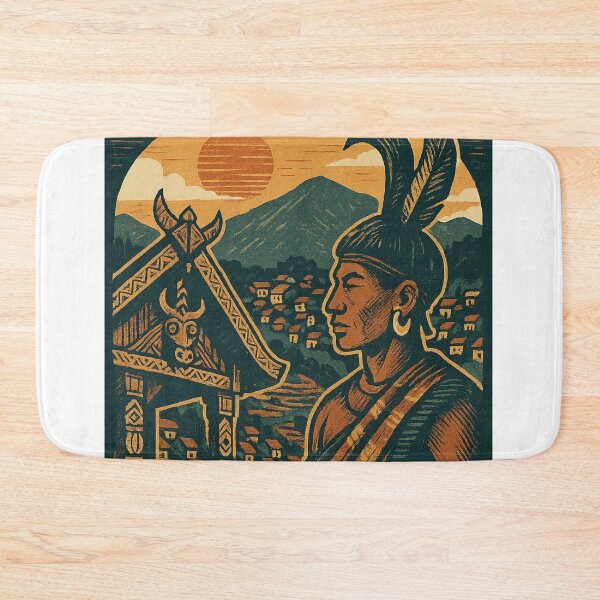 Item preview, Kohima Landscape with Naga Hat, Basket, and Mountains designed and sold by Aryabek.