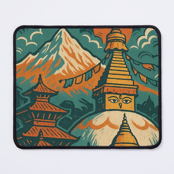 Item preview, Boudhanath Stupa and Himalayas in Kathmandu Valley designed and sold by Aryabek.