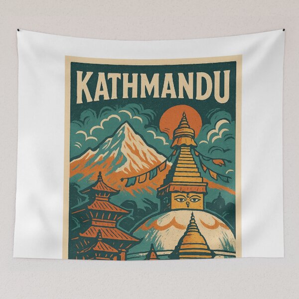 Item preview, Boudhanath Stupa and Himalayas in Kathmandu Valley designed and sold by Aryabek.