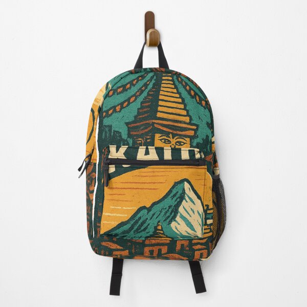 Item preview, Kathmandu Cityscape with Swayambhunath and Mountain Peaks designed and sold by Aryabek.