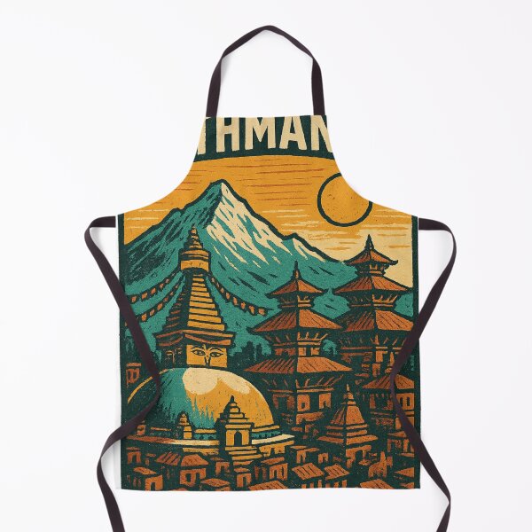 Item preview, Kathmandu Cityscape with Swayambhunath and Mountain Peaks designed and sold by Aryabek.
