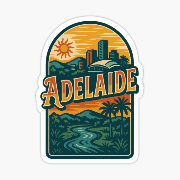 Item preview, Adelaide Skyline and Hills at Sunset, South Australia designed and sold by Aryabek.