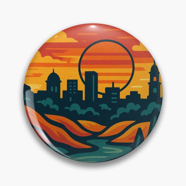 Item preview, Adelaide Hills and Cityscape with Palms and River designed and sold by Aryabek.