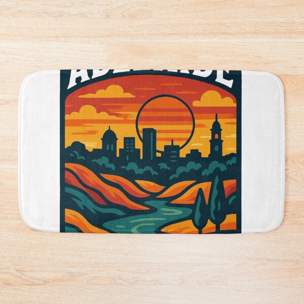 Item preview, Adelaide Hills and Cityscape with Palms and River designed and sold by Aryabek.