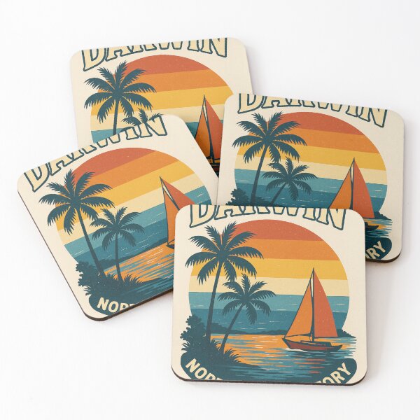 Item preview, Sailboat and Sunset on the Coastline of Darwin, Northern Territory designed and sold by Aryabek.