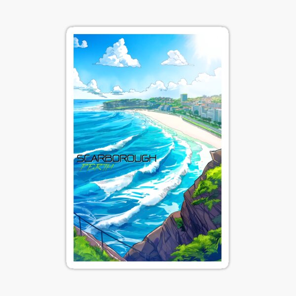 Item preview, Scarborough Beach Surf Poster • Perth Western Australia • Indian Ocean Coastal Art designed and sold by HELEKAICo.
