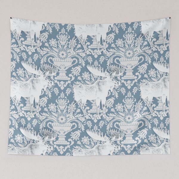 Item preview, Sabrina Farmer Art - Blue Toile Moose Light - Wildlife for Home  designed and sold by sabrinart42.