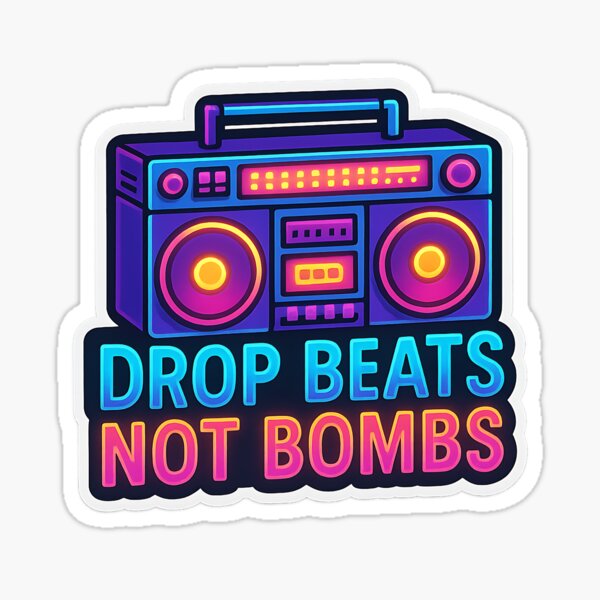 Item preview, Beats Not Bombs designed and sold by Throwback Trends.