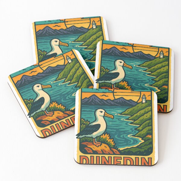 Item preview, Dunedin Cityscape with Historic Tower and Sunset Hills designed and sold by Aryabek.