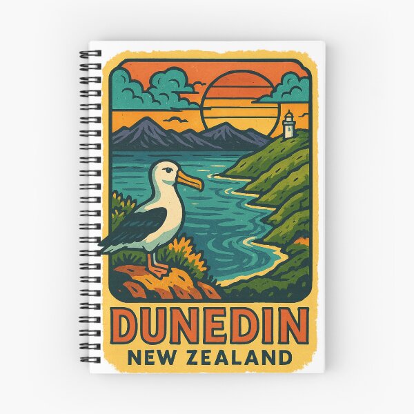 Item preview, Dunedin Cityscape with Historic Tower and Sunset Hills designed and sold by Aryabek.