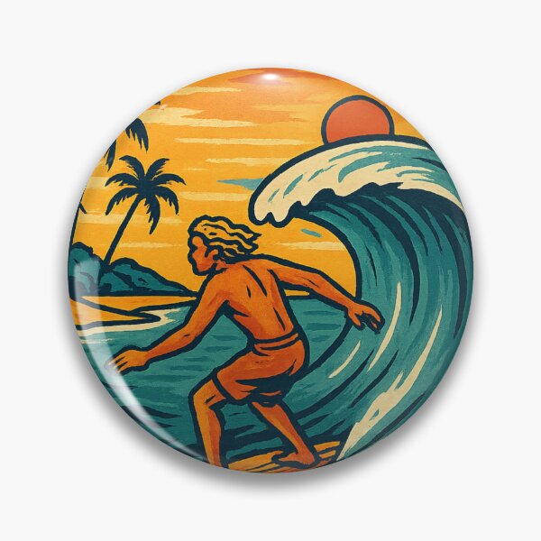 Item preview, Surfer Riding Wave at Sunset in Surfers Paradise, Queensland designed and sold by Aryabek.