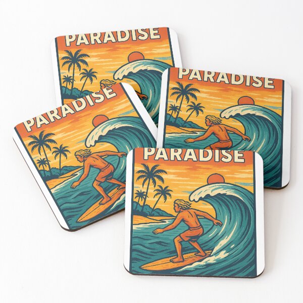 Item preview, Surfer Riding Wave at Sunset in Surfers Paradise, Queensland designed and sold by Aryabek.
