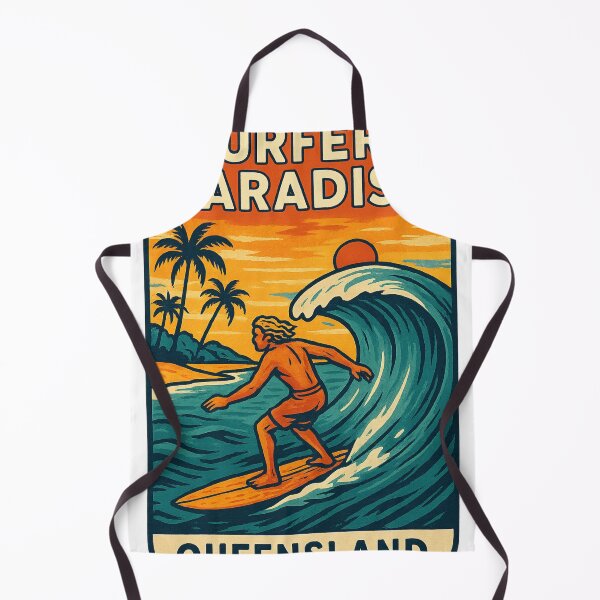 Item preview, Surfer Riding Wave at Sunset in Surfers Paradise, Queensland designed and sold by Aryabek.