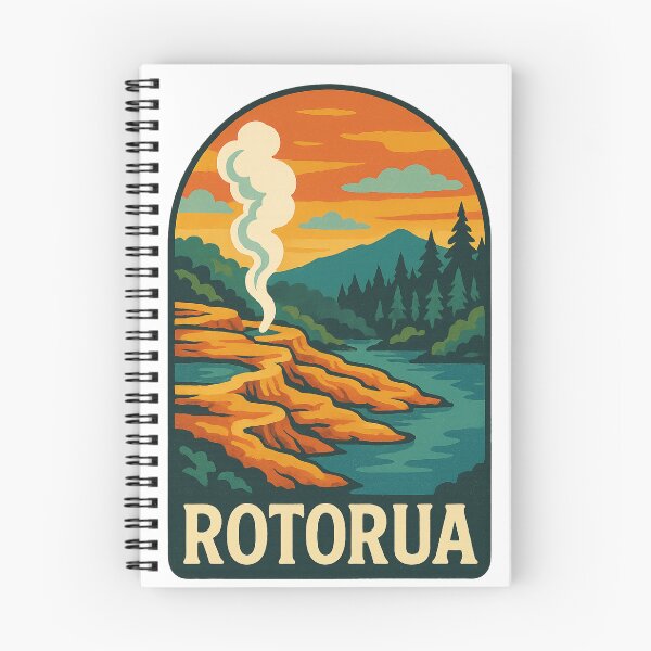 Item preview, Rotorua Geothermal Terraces and Steam at Sunset designed and sold by Aryabek.