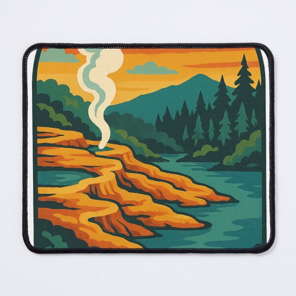 Item preview, Rotorua Geothermal Terraces and Steam at Sunset designed and sold by Aryabek.