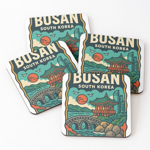 Item preview, Busan Coastal Temple and Skyline with Sunset designed and sold by Aryabek.