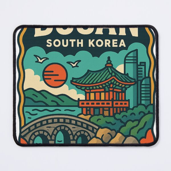 Item preview, Busan Coastal Temple and Skyline with Sunset designed and sold by Aryabek.