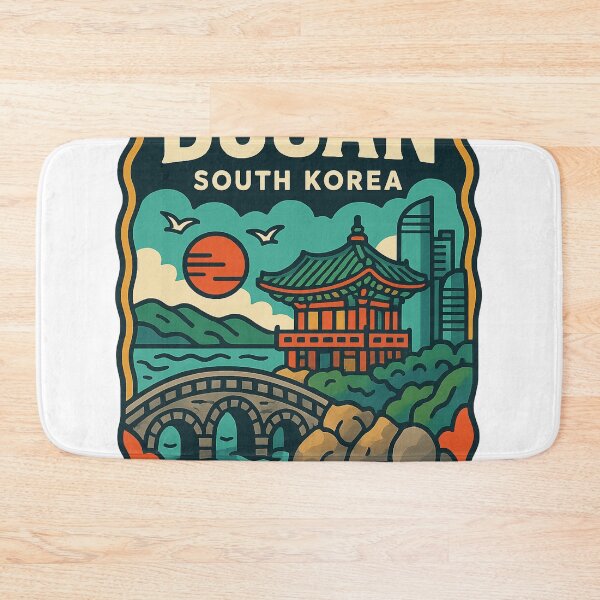 Item preview, Busan Coastal Temple and Skyline with Sunset designed and sold by Aryabek.
