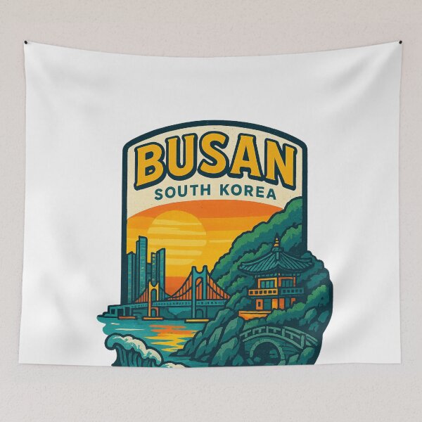 Item preview, Gwangan Bridge and Coastal Temple in Busan, South Korea designed and sold by Aryabek.