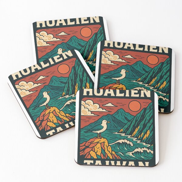 Item preview, Hualien Sunset Over Mountains and Ocean River Valley designed and sold by Aryabek.