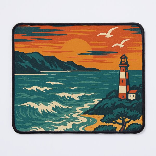 Item preview, Long Island Sunset Coastline with Lighthouse, New York designed and sold by Aryabek.