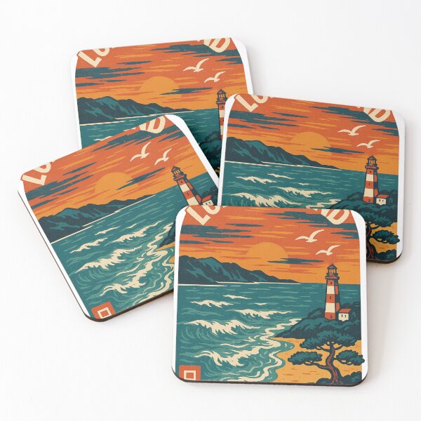Item preview, Long Island Sunset Coastline with Lighthouse, New York designed and sold by Aryabek.