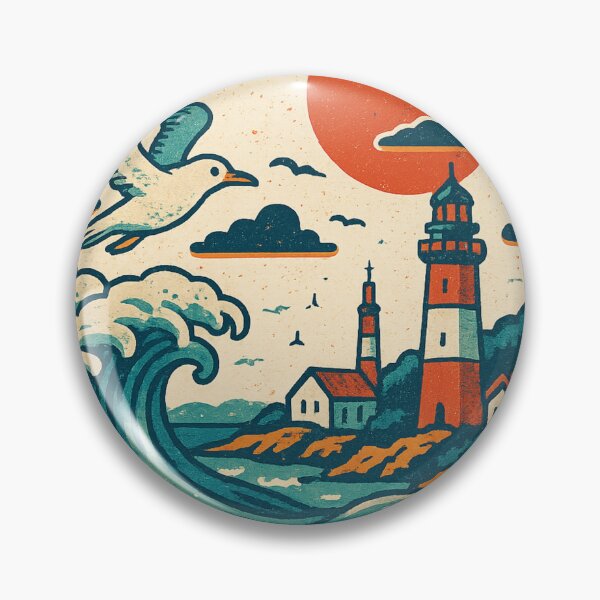 Item preview, Montauk Lighthouse and Ocean Wave at Sunset, Long Island designed and sold by Aryabek.