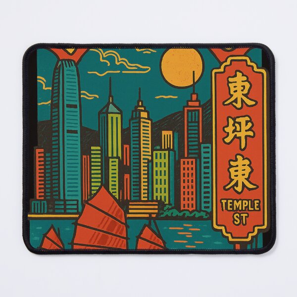 Item preview, Hong Kong Skyline and Temple Street Junk Boats at Dusk designed and sold by Aryabek.