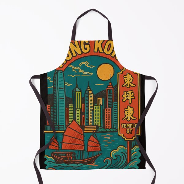 Item preview, Hong Kong Skyline and Temple Street Junk Boats at Dusk designed and sold by Aryabek.