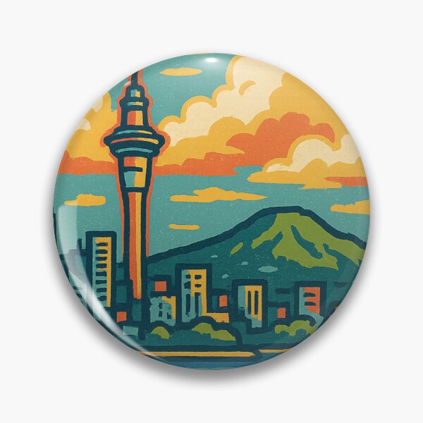 Item preview, Auckland Skyline and Sky Tower with Sunset Reflection designed and sold by Aryabek.