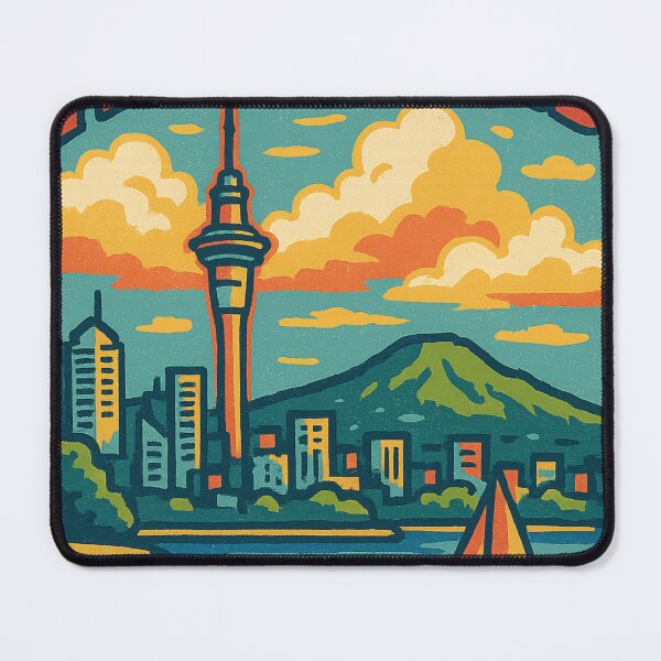 Item preview, Auckland Skyline and Sky Tower with Sunset Reflection designed and sold by Aryabek.