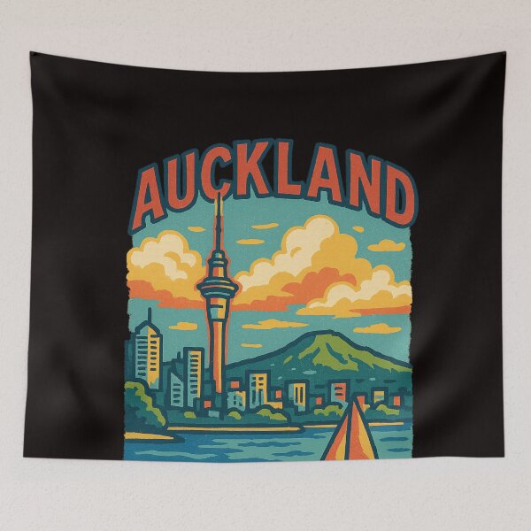 Item preview, Auckland Skyline and Sky Tower with Sunset Reflection designed and sold by Aryabek.