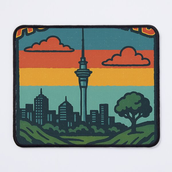 Item preview, Auckland Sky Tower with Sailboat and Mount Eden designed and sold by Aryabek.