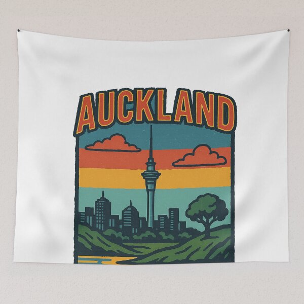 Item preview, Auckland Sky Tower with Sailboat and Mount Eden designed and sold by Aryabek.