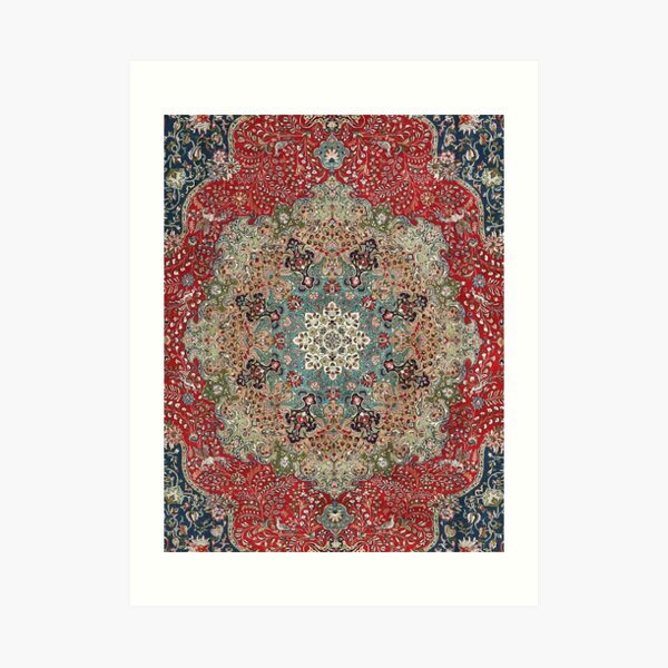Vintage Antique Persian Carpet Print Art Print