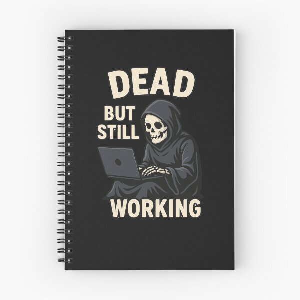Item preview, Dead But Still Working – Funny Skeleton Laptop Design designed and sold by ColorSplash123.