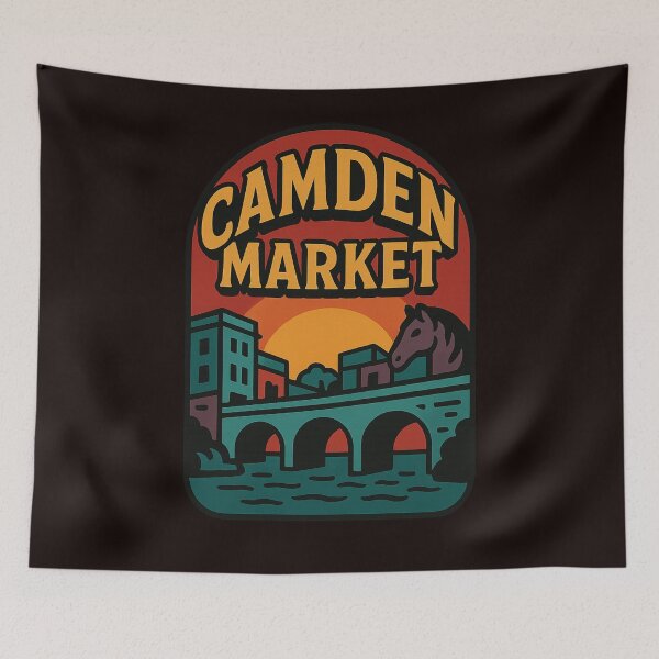 Item preview, Camden Market Sunset with Bridge and Horse Statue, London designed and sold by Places On Earth.