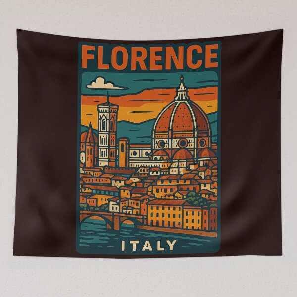 Item preview, Florence Cityscape with Duomo and Ponte Vecchio, Italy designed and sold by Places On Earth.