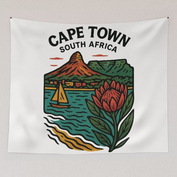 Item preview, Table Mountain and Cape Coastline at Sunset, Cape Town designed and sold by Places On Earth.