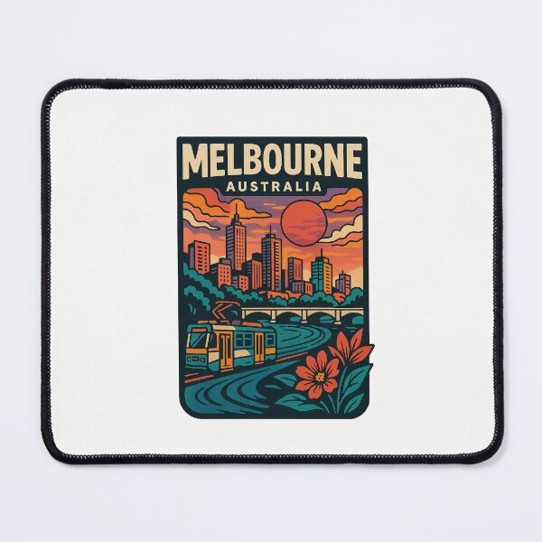 Item preview, Yarra River Sunset with Skyline and Tram, Melbourne designed and sold by Places On Earth.