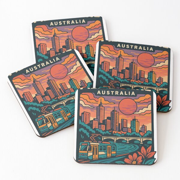 Item preview, Yarra River Sunset with Skyline and Tram, Melbourne designed and sold by Places On Earth.