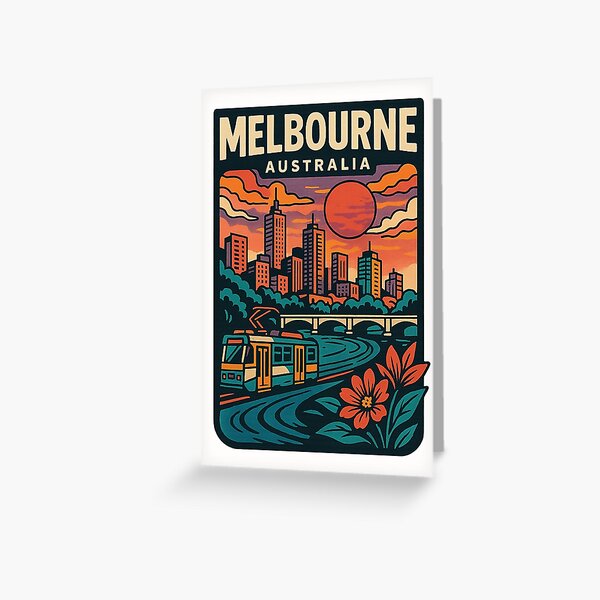 Item preview, Yarra River Sunset with Skyline and Tram, Melbourne designed and sold by Places On Earth.
