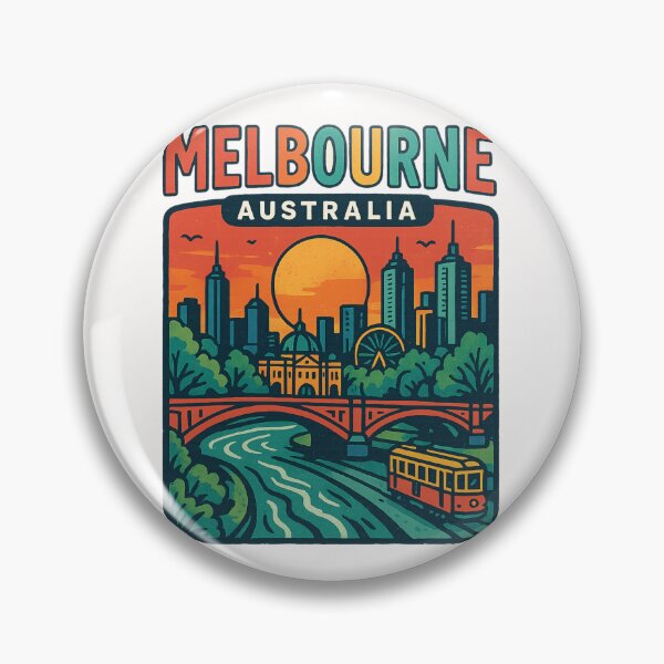 Item preview, Melbourne Skyline and Riverbank with Tram and Bridge designed and sold by Places On Earth.