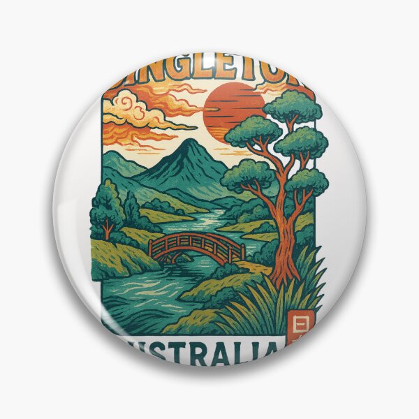 Item preview, Singleton Landscape with River, Bridge and Hills, Australia designed and sold by Places On Earth.